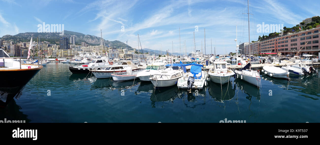 Many small boats in Port Hercule, Monaco Stock Photo