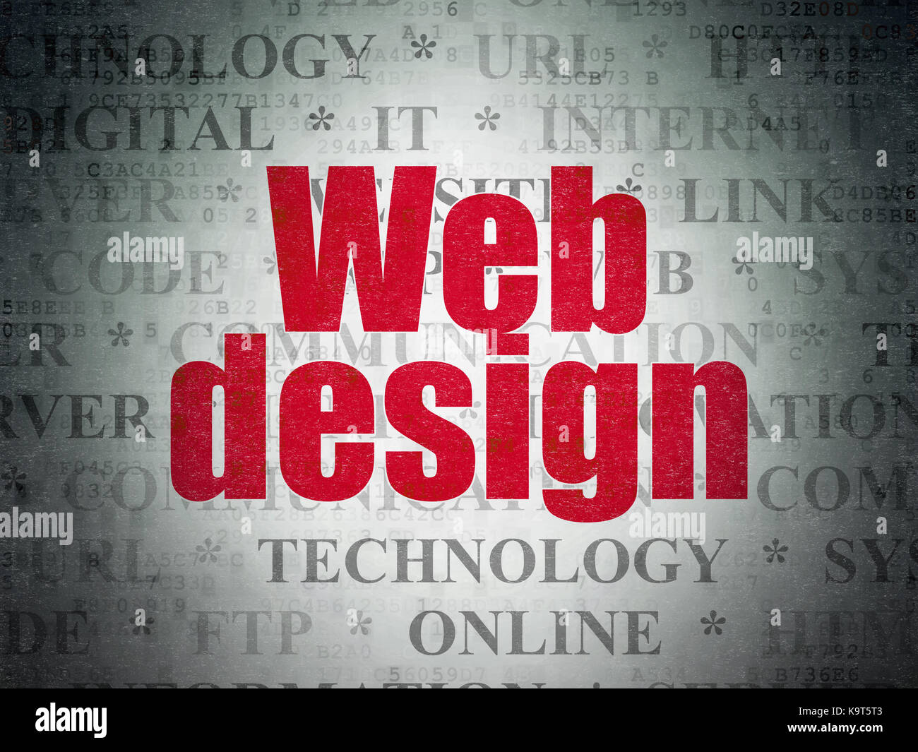 Web development concept: Web Design on Digital Data Paper background ...