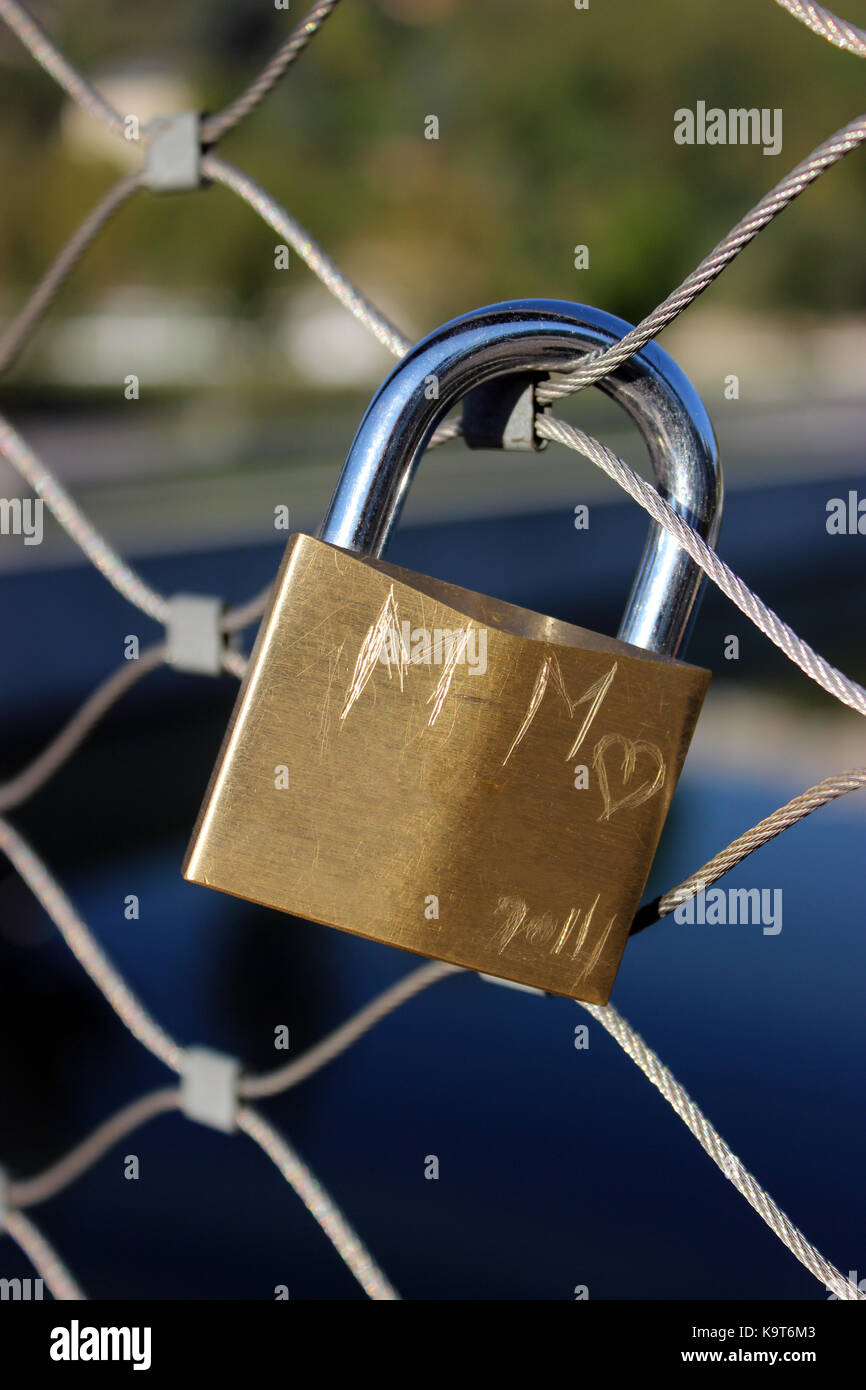 Love Locks on a Bridge in Lyon, France Stock Photo Alamy
