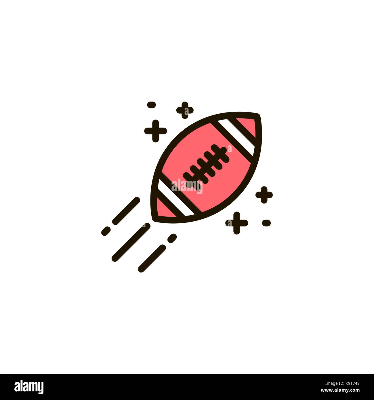 Vector illustration of a rugby ball on a white background Stock Vector ...