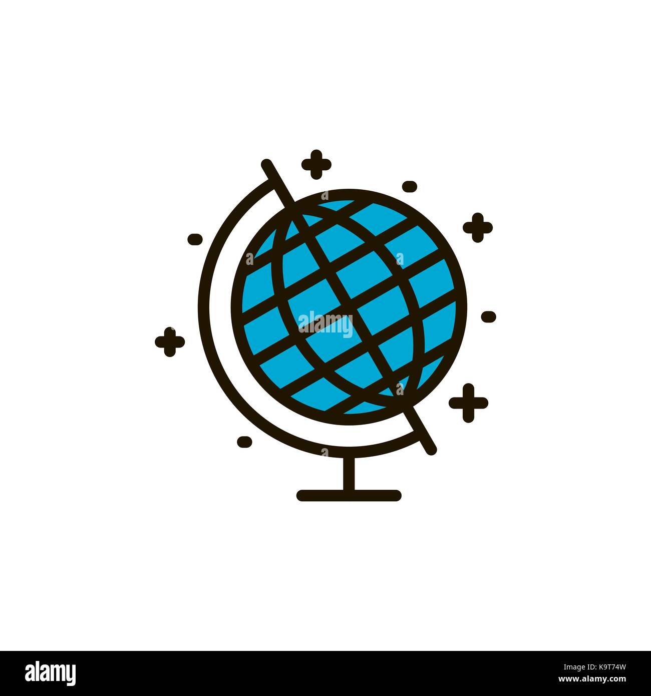 Geography lesson illustration. School and education theme Stock Vector