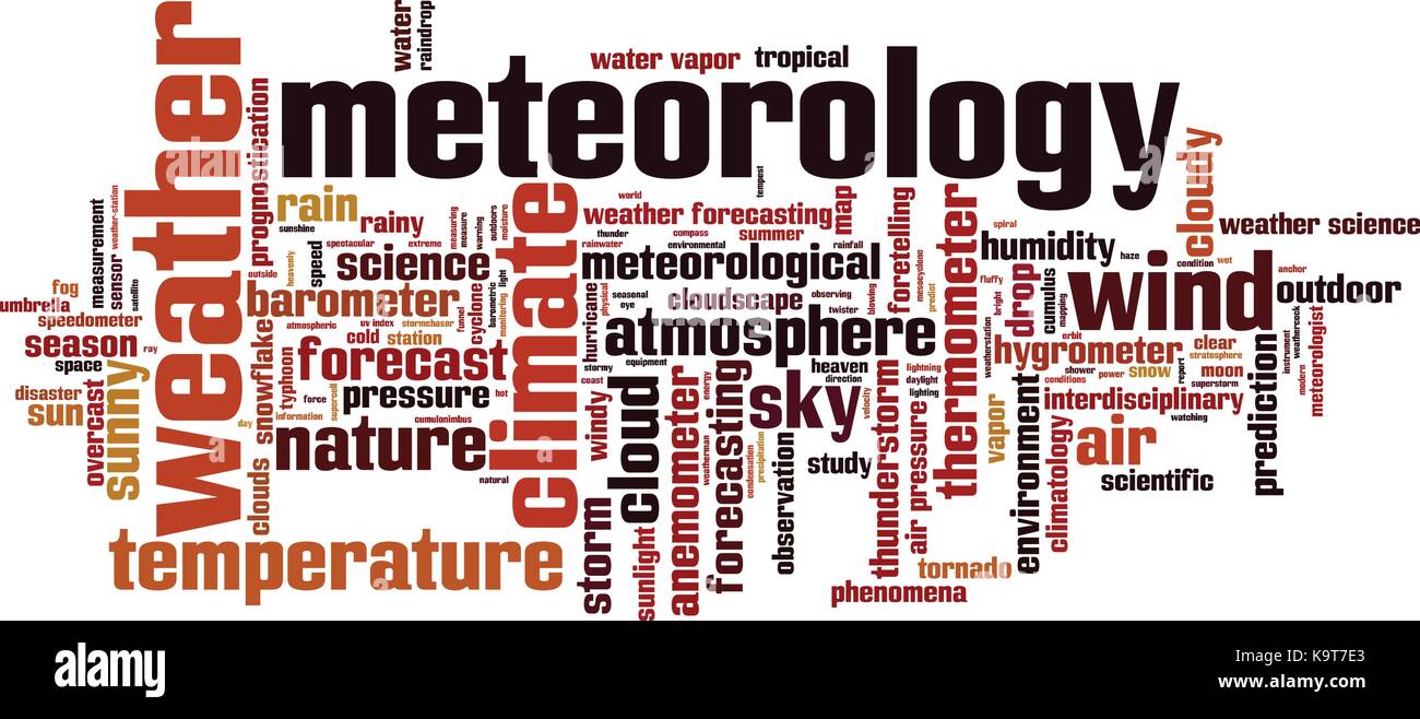 Meteorology word cloud concept. Vector illustration Stock Vector