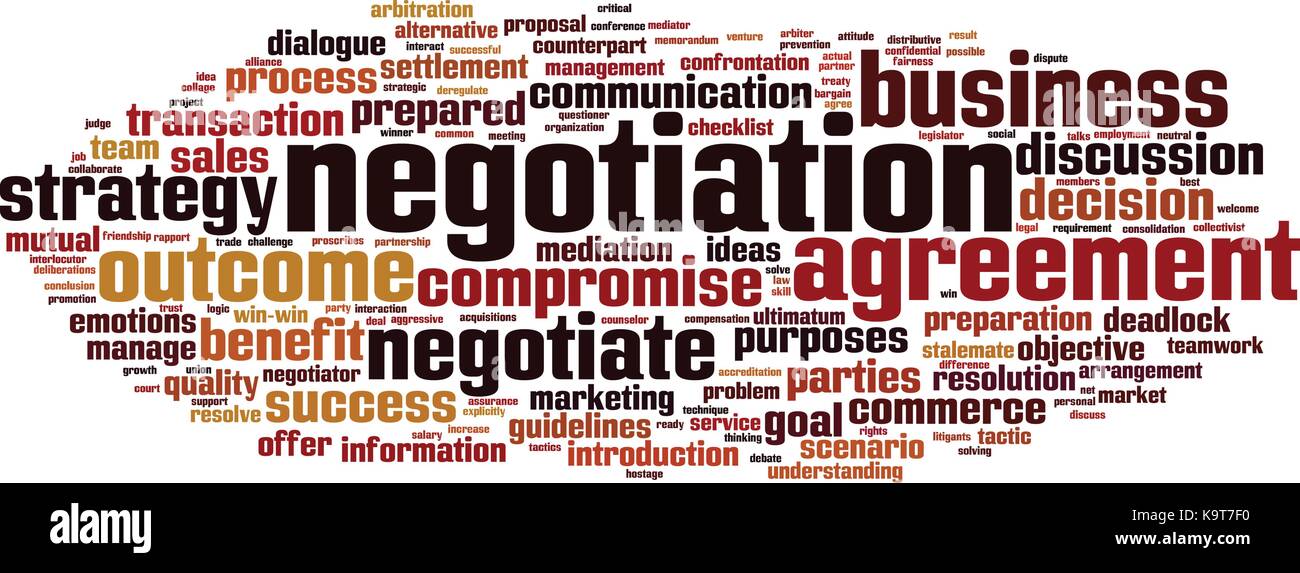 Negotiation word cloud concept. Vector illustration Stock Vector Image
