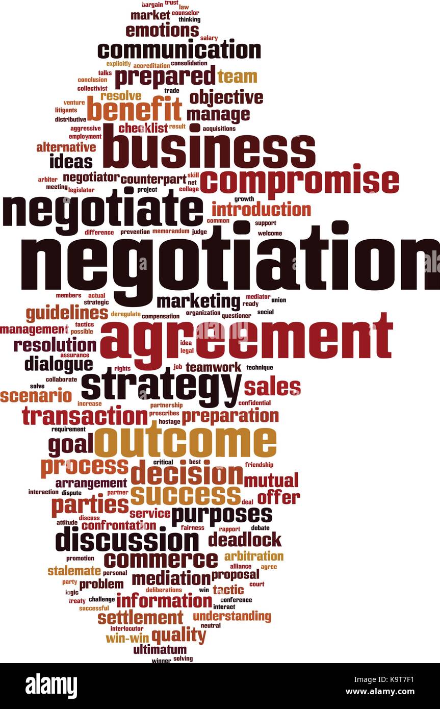 Negotiation word cloud concept. Vector illustration Stock Vector
