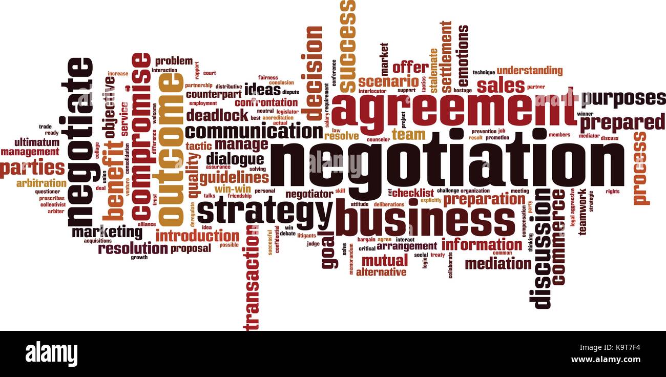 Negotiation word cloud concept. Vector illustration Stock Vector