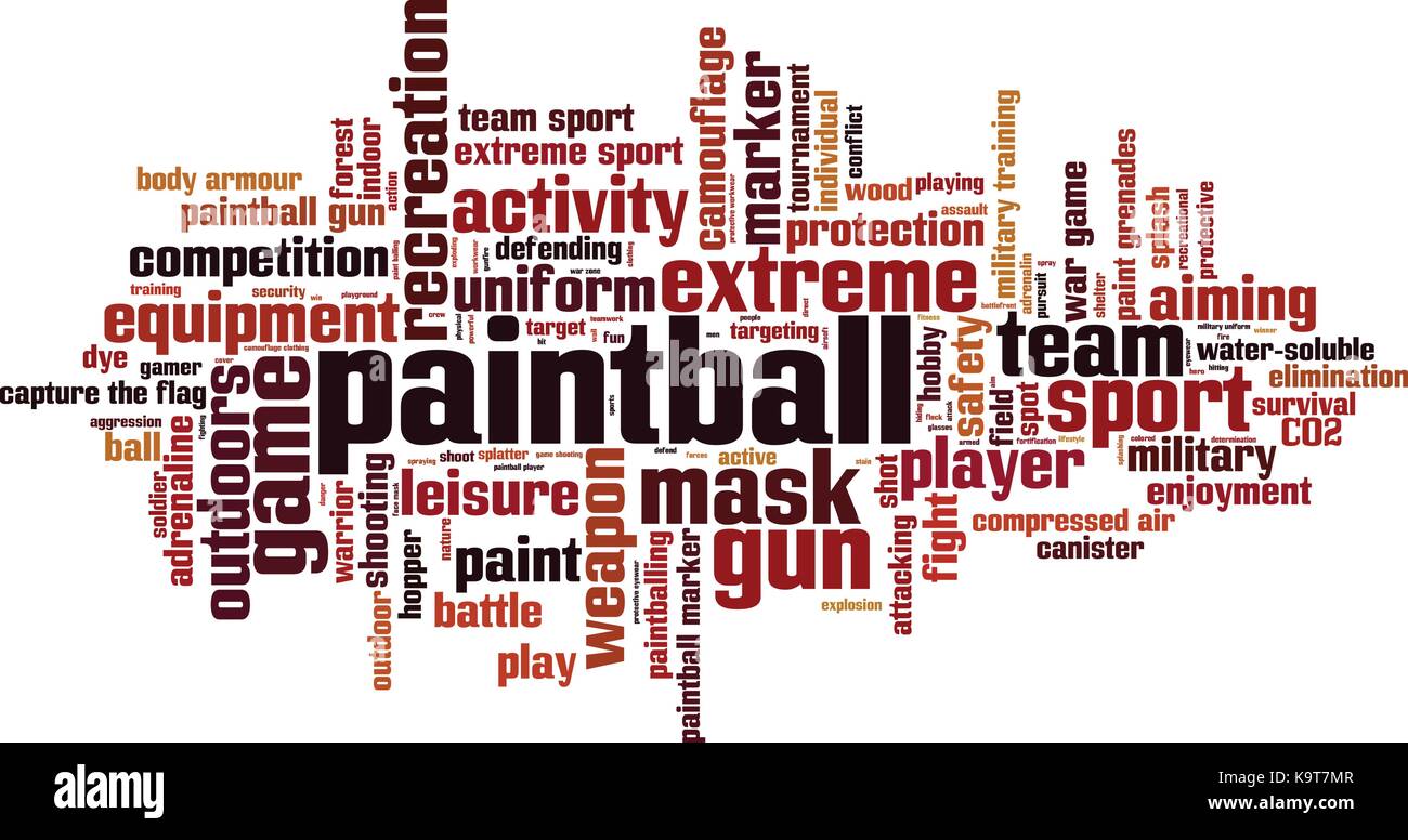 Paintball word cloud concept. Vector illustration Stock Vector Image