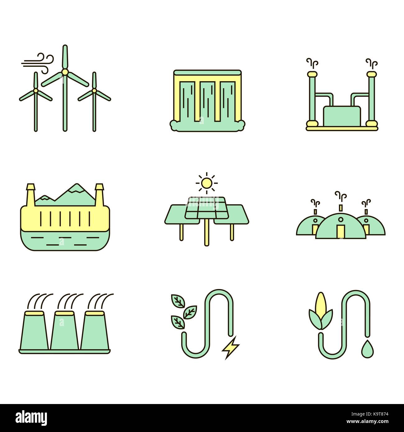Eco energy illustration set Stock Vector Image & Art - Alamy