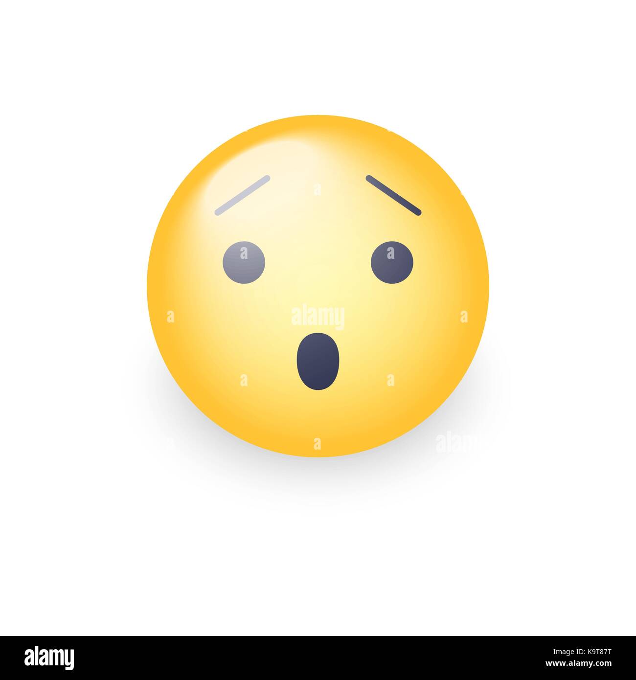 Cute Frightened Emoticon Emoji Smiley Vector Illustration Stock