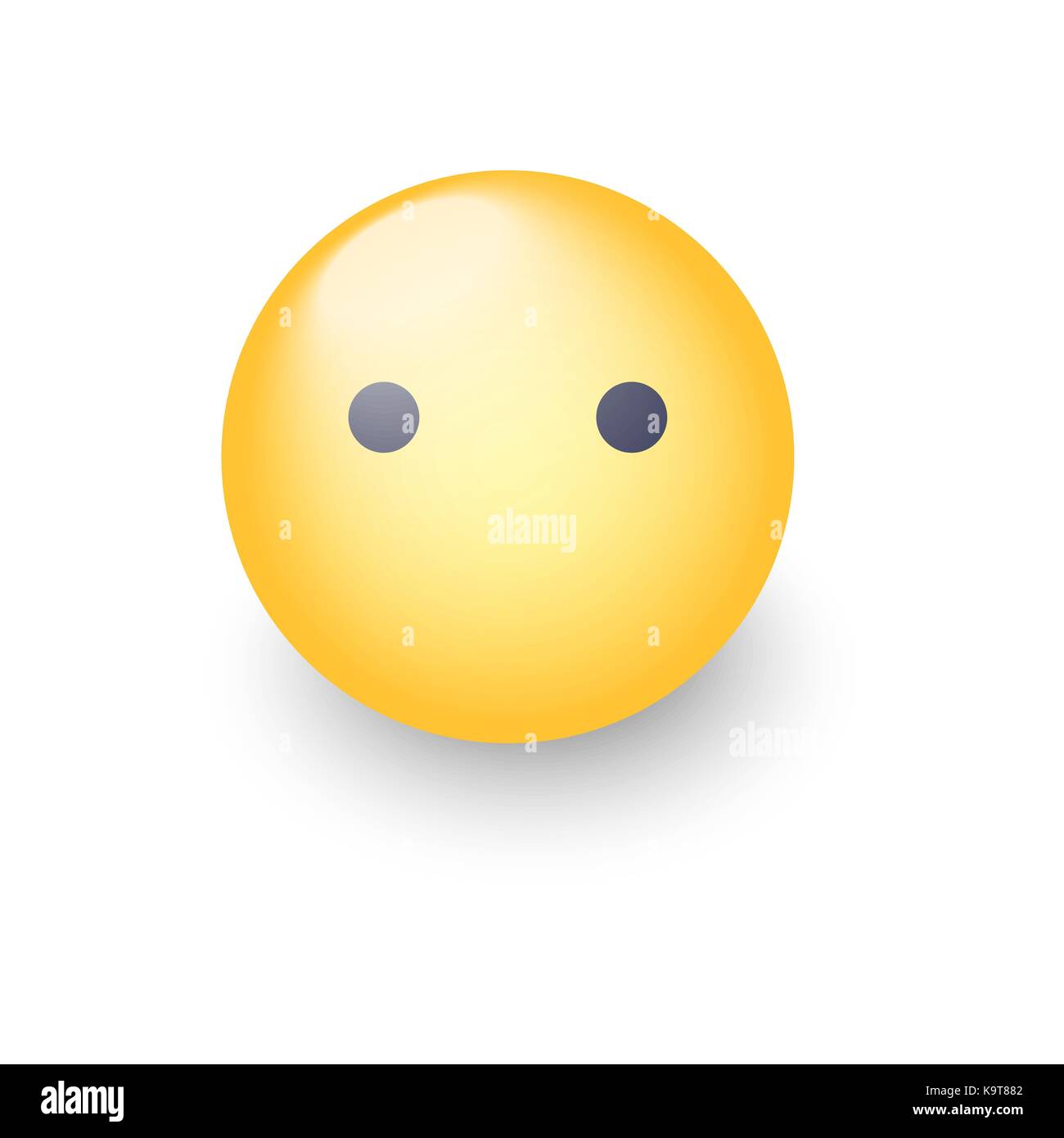 Face emoji without mouth. Cartoon vector silent emoticon. Smiley ...