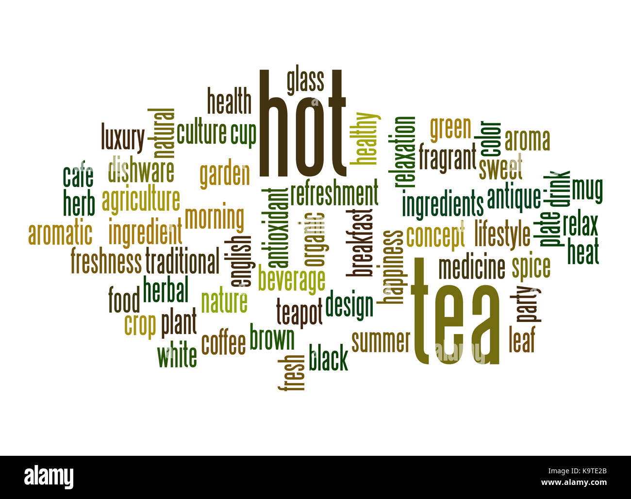 Hot tea word cloud Stock Photo Alamy