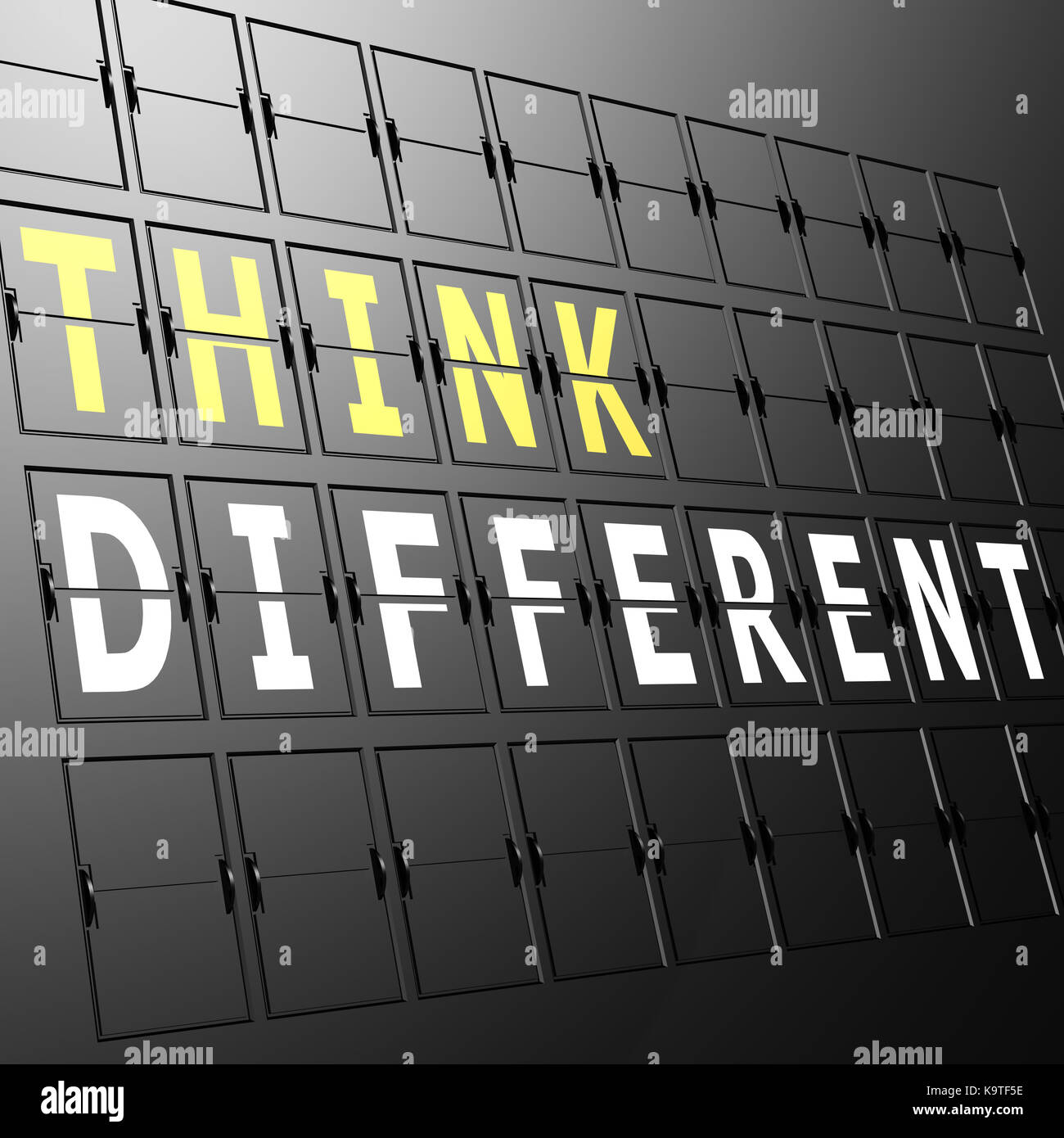 Airport display think different Stock Photo - Alamy