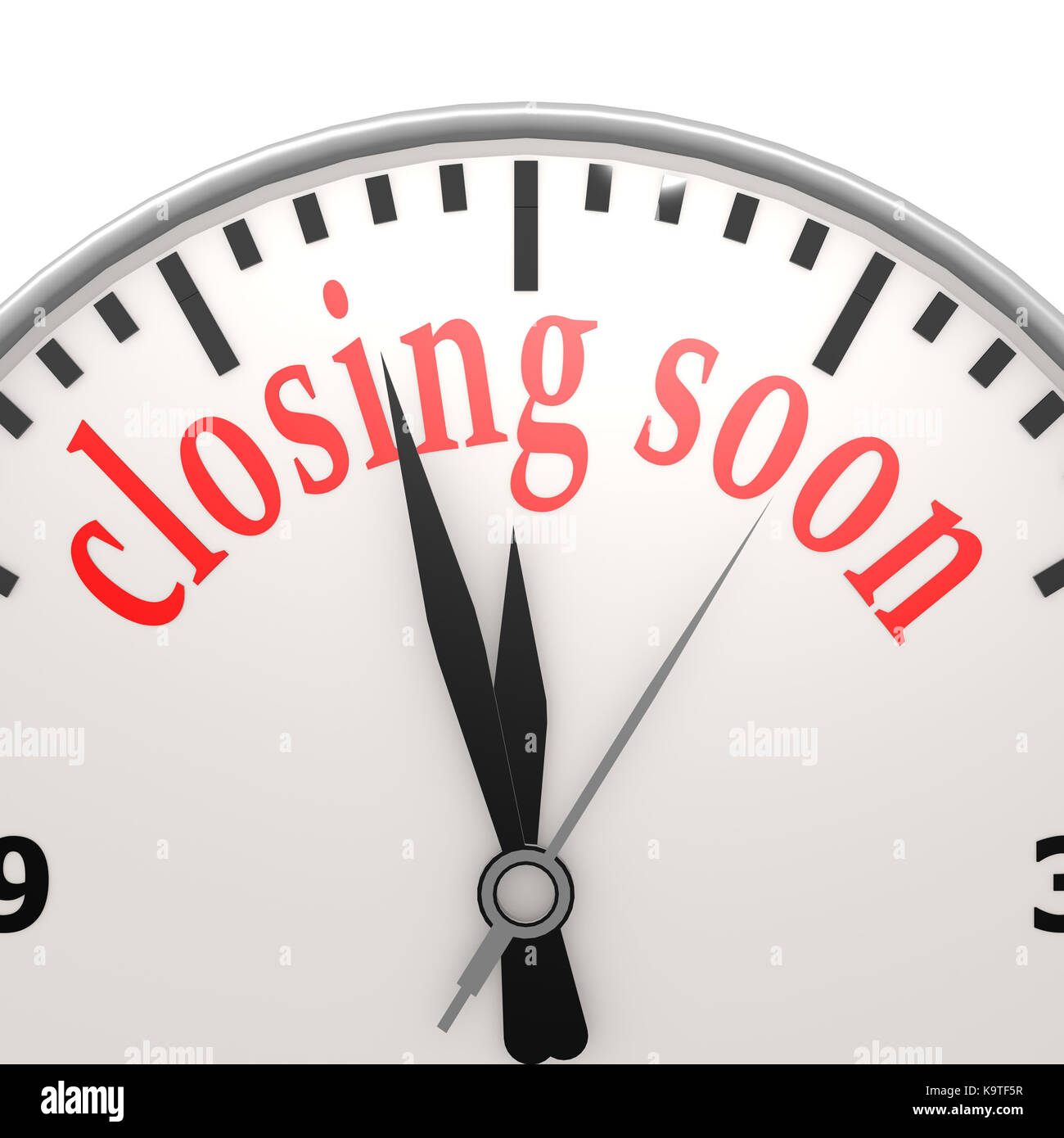 Closing soon clock Stock Photo Alamy