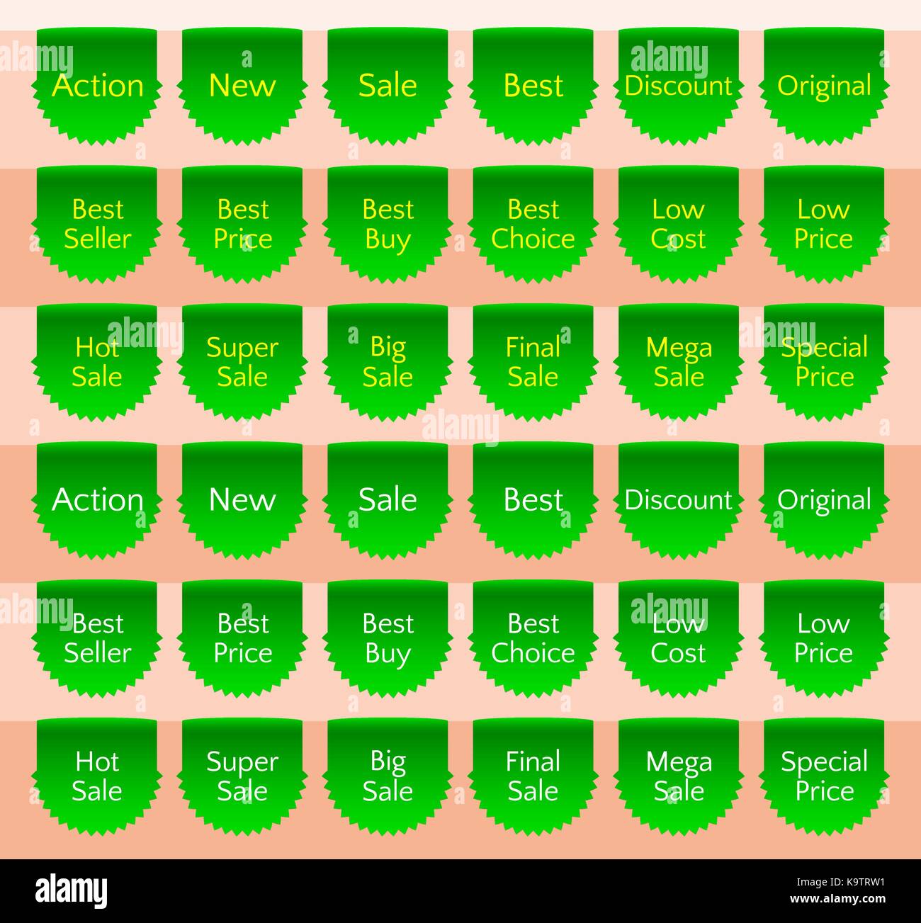 Sale ribbon set, ribbon banner, green ribbon bookmark, vector sale