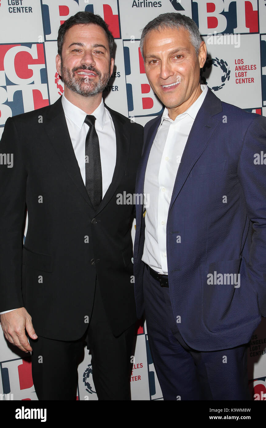 Beverly Hills, Ca. 23rd Sep, 2017. Jimmy Kimmel, Ariel Emanuel at the Los Angeles LGBT Center's 48th Anniversary Gala Vanguard Awards at the Beverly Hilton In California on September 23, 2017. Credit: Faye S/Media Punch/Alamy Live News Stock Photo