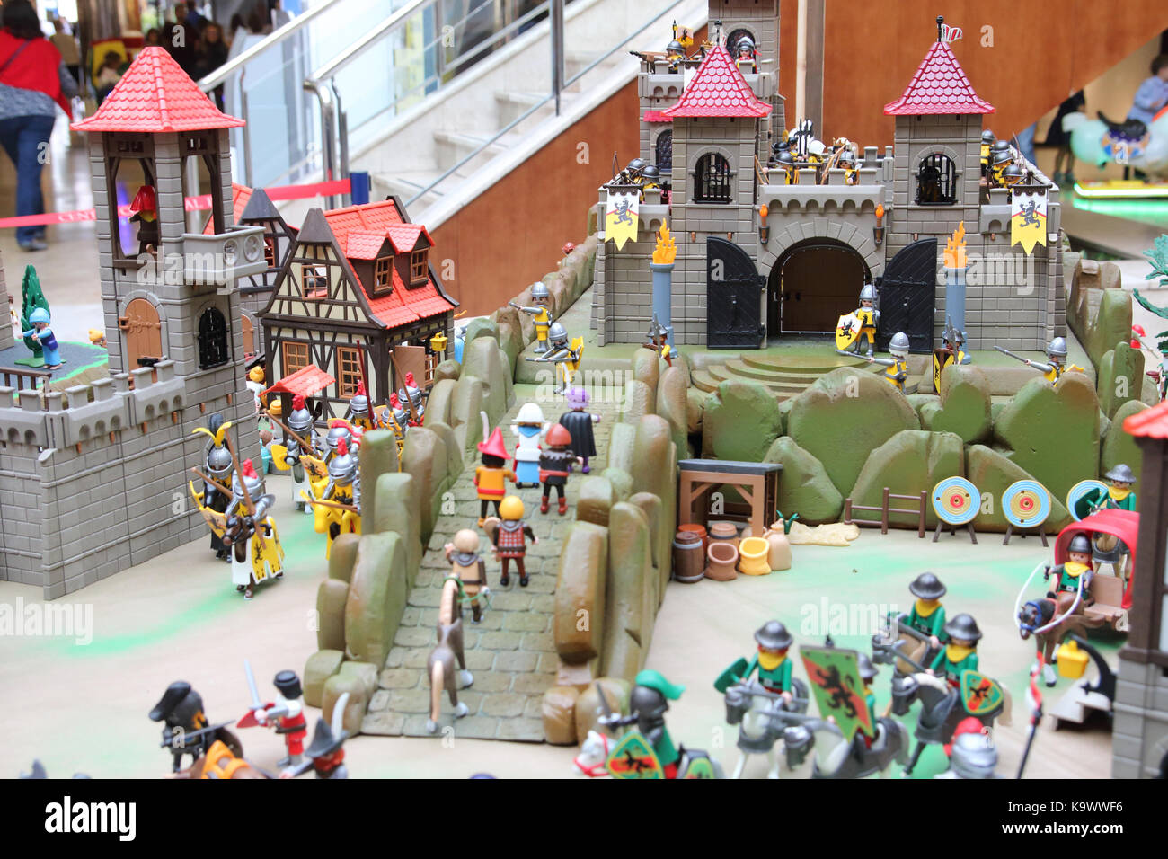 VIGO, SPAIN-September 23, 2017: Playmobil exhibition in a commercial  centre, Vikings invading a medieval European city Stock Photo - Alamy