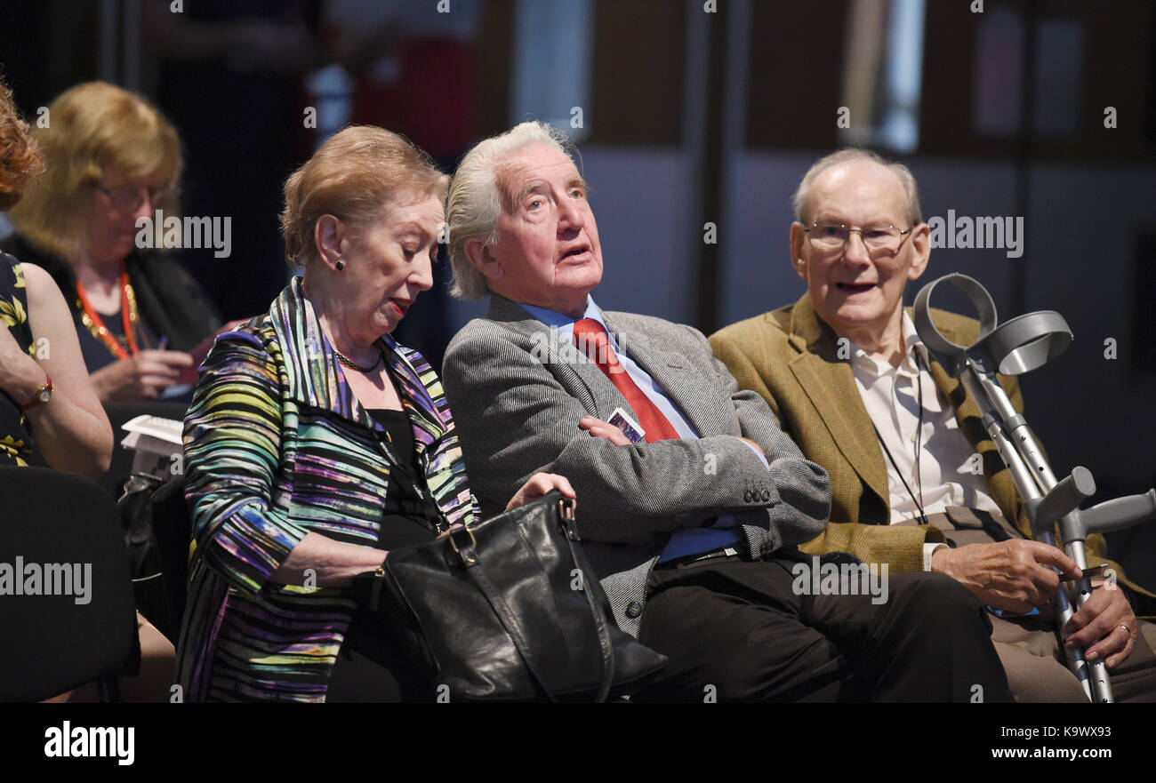Brighton, UK. 24th Sep, 2017. Margaret Beckett and Dennis Skinner on the opening day of the Labour Party Conference in the Brighton Centre . The Conference continues until the climax on Wednesday when Jeremy Corbyn delivers his leaders speech Credit: Simon Dack/Alamy Live News Stock Photo