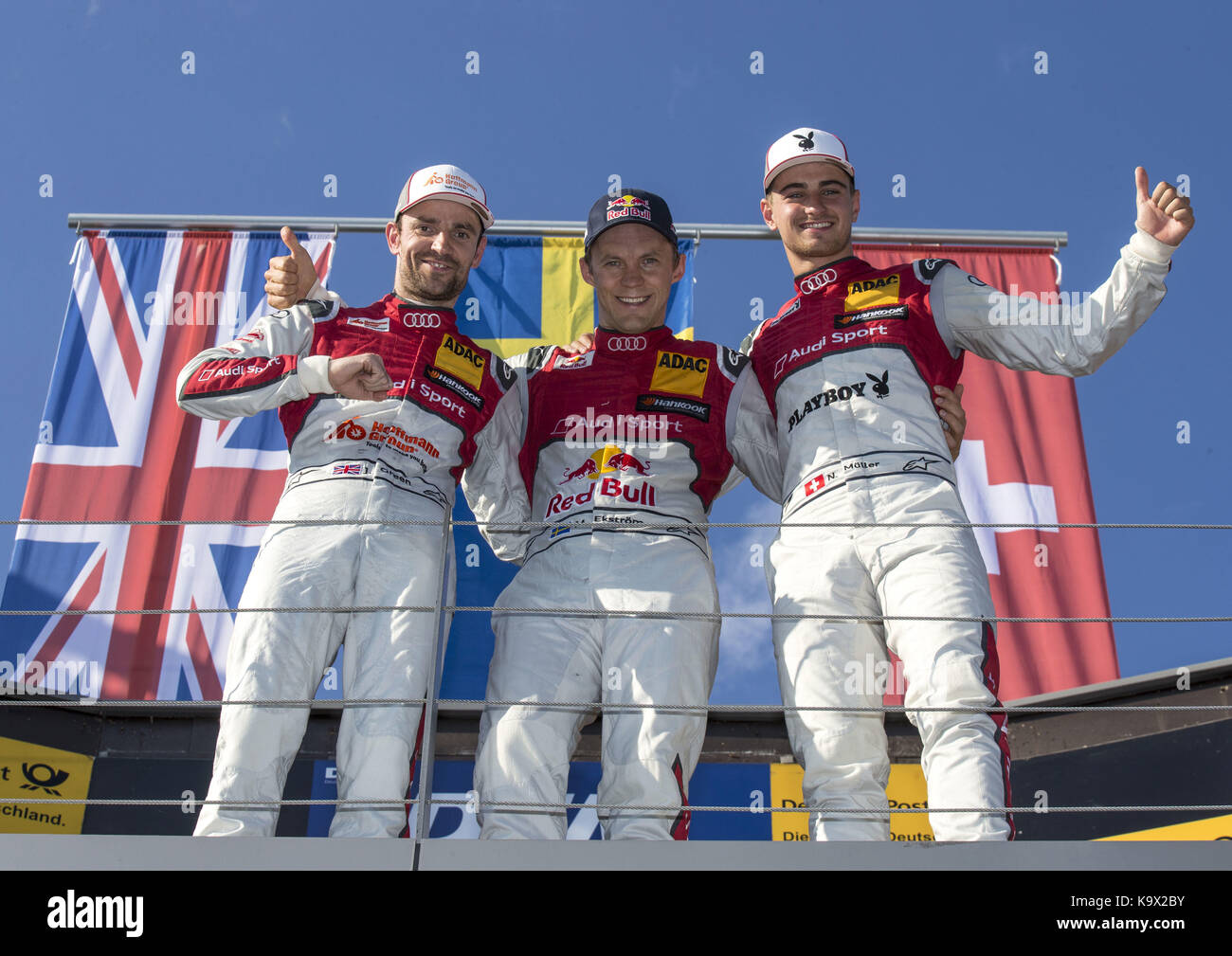 Motorsports: DTM 08 Spielberg 2017, Jamie Green, Mattias Ekström, Nico Müller | Verwendung weltweit Stock Photo