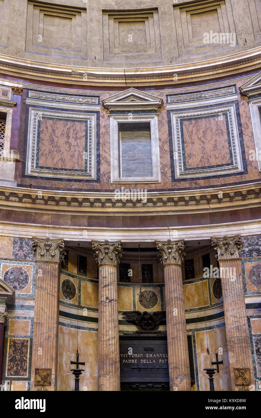 Ancient Roman Pantheon Temple Interior Stock Photo