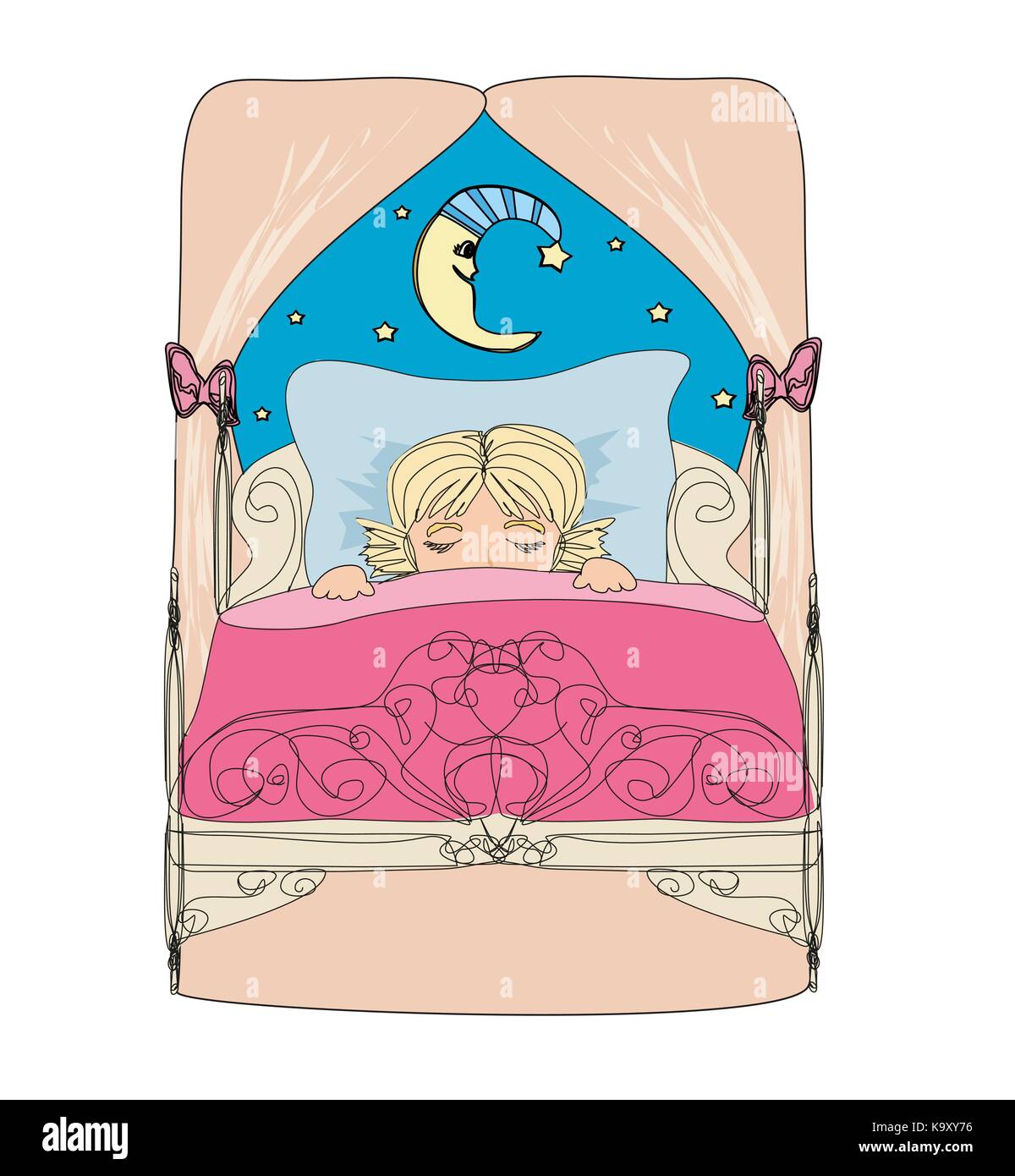 little girl dreaming Stock Vector Image & Art - Alamy