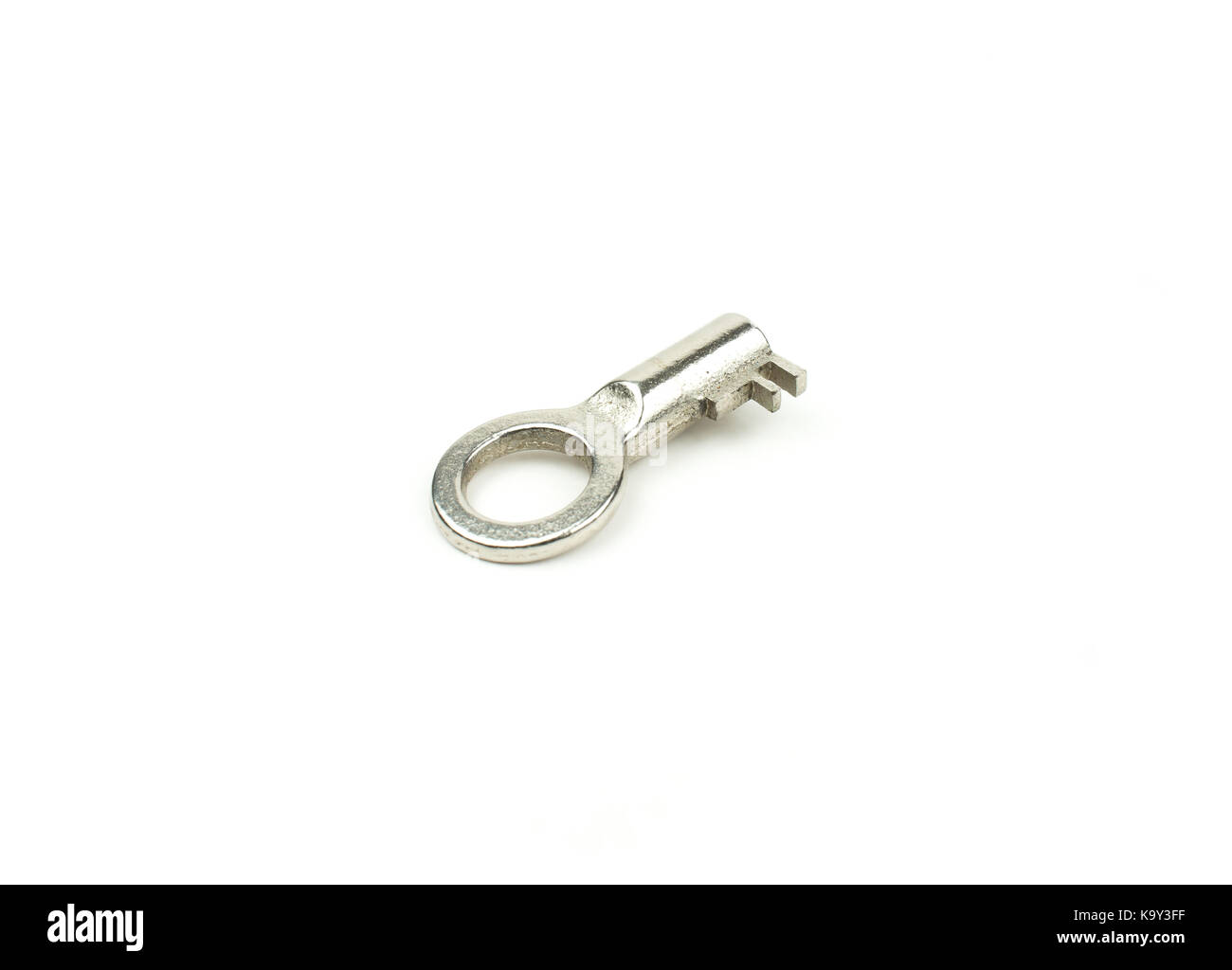 Single chrome key on a white background with text space Stock Photo