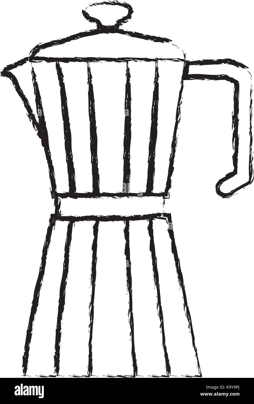 metallic jar of coffee with handle monochrome blurred silhouette Stock