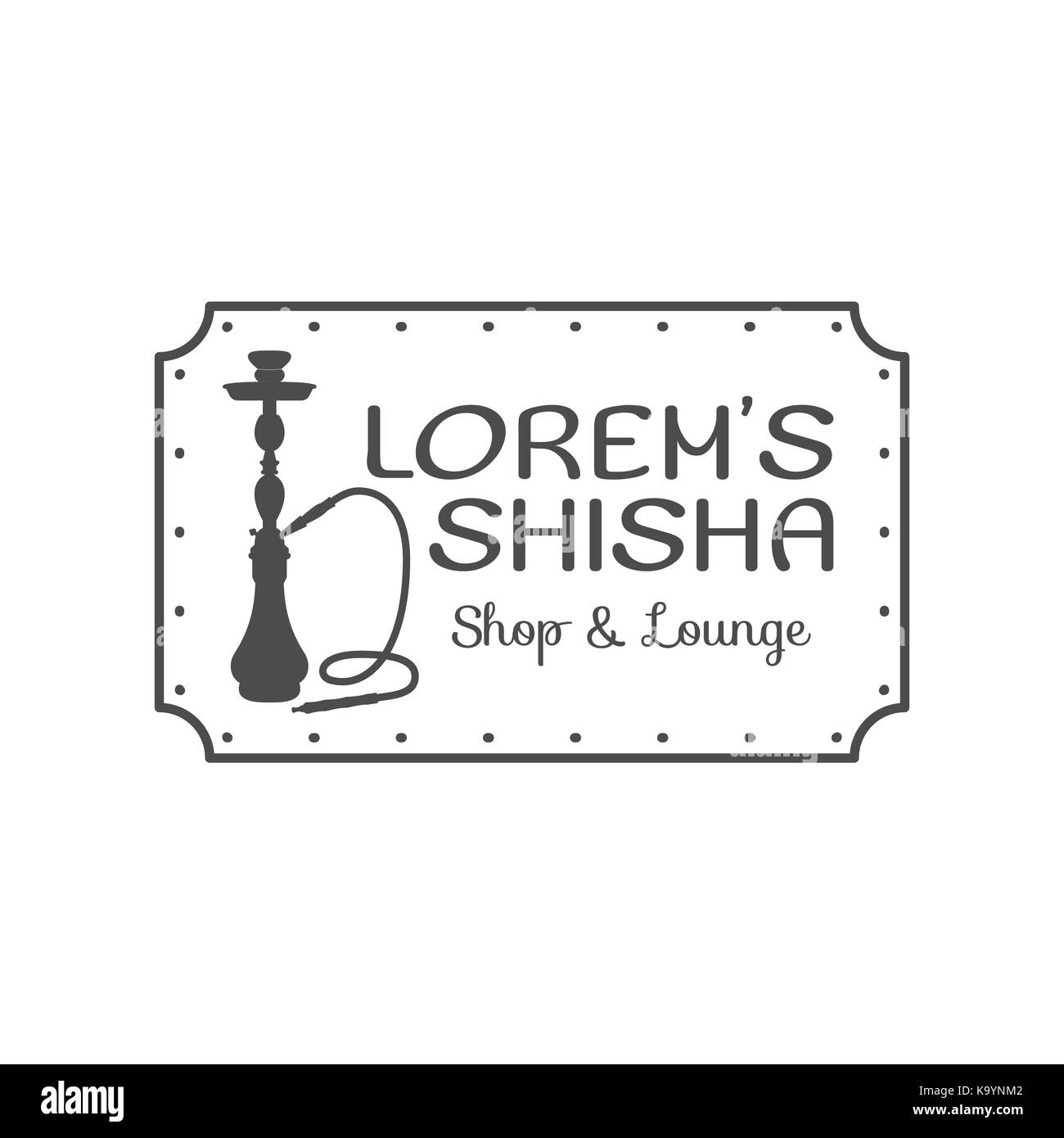 Hookah relax label, badge. Vintage shisha logo. Lounge cafe emblem