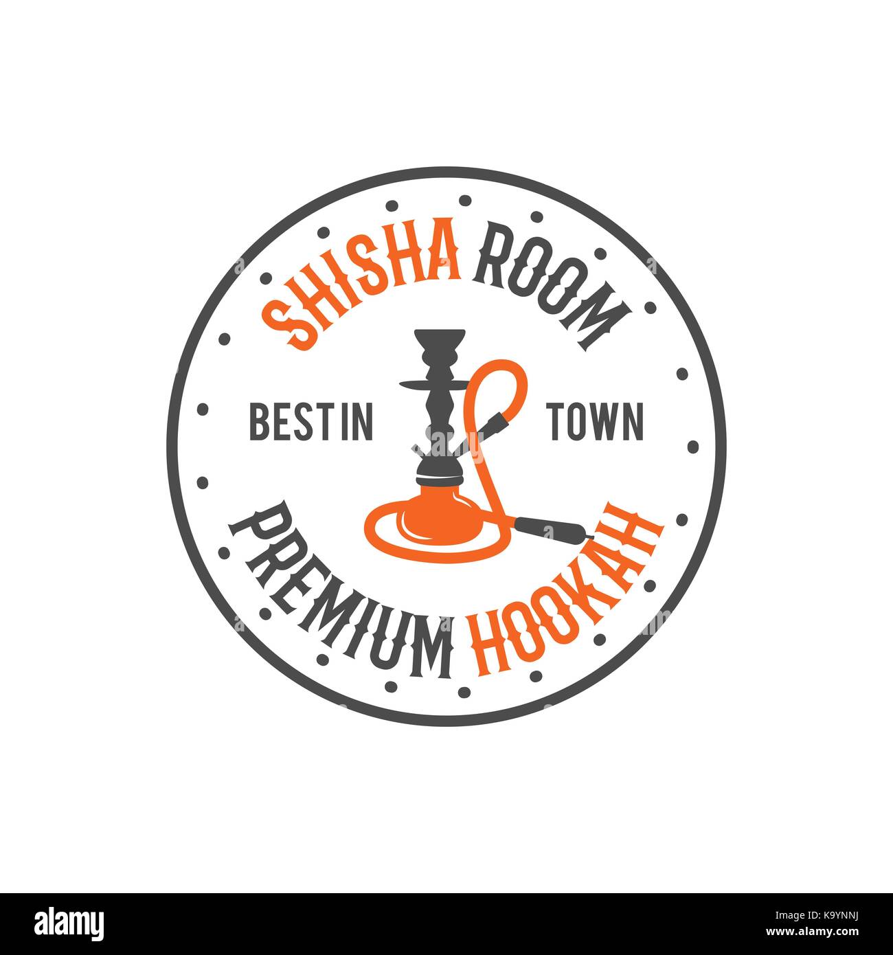 Hookah relax label, badge. Vintage shisha room logo. Lounge cafe emblem