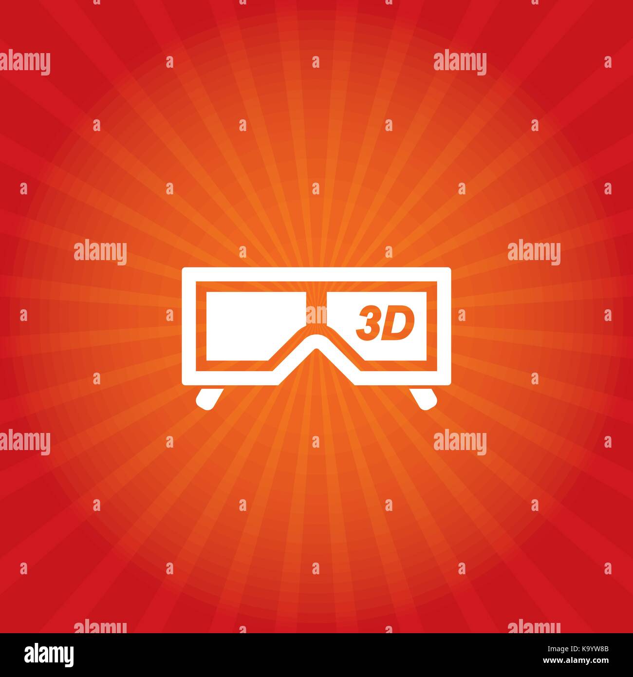 3d Cinema Icon Stock Vector