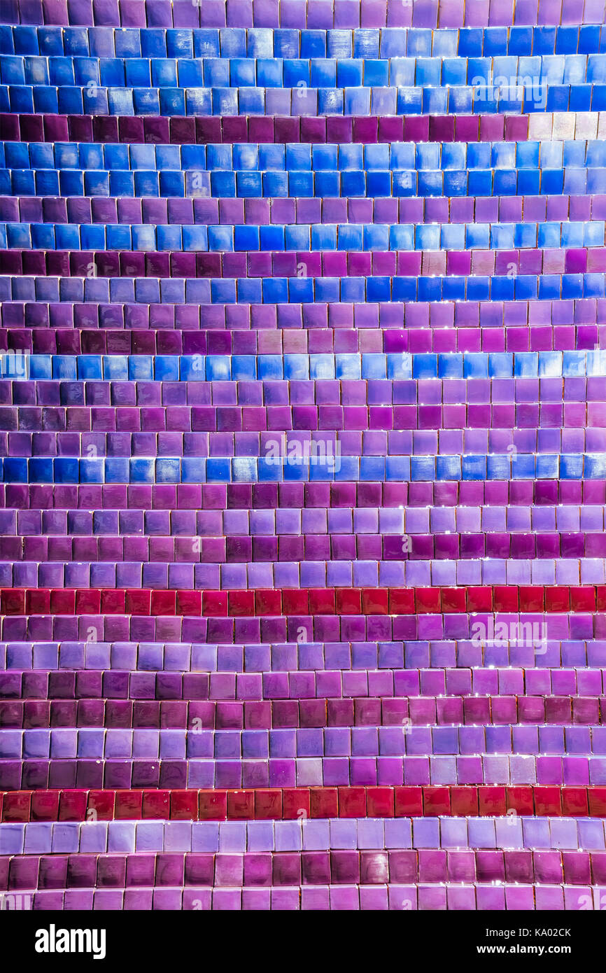 Purple And Blue Fountain Marble Tiles Abstract Background Stock Photo