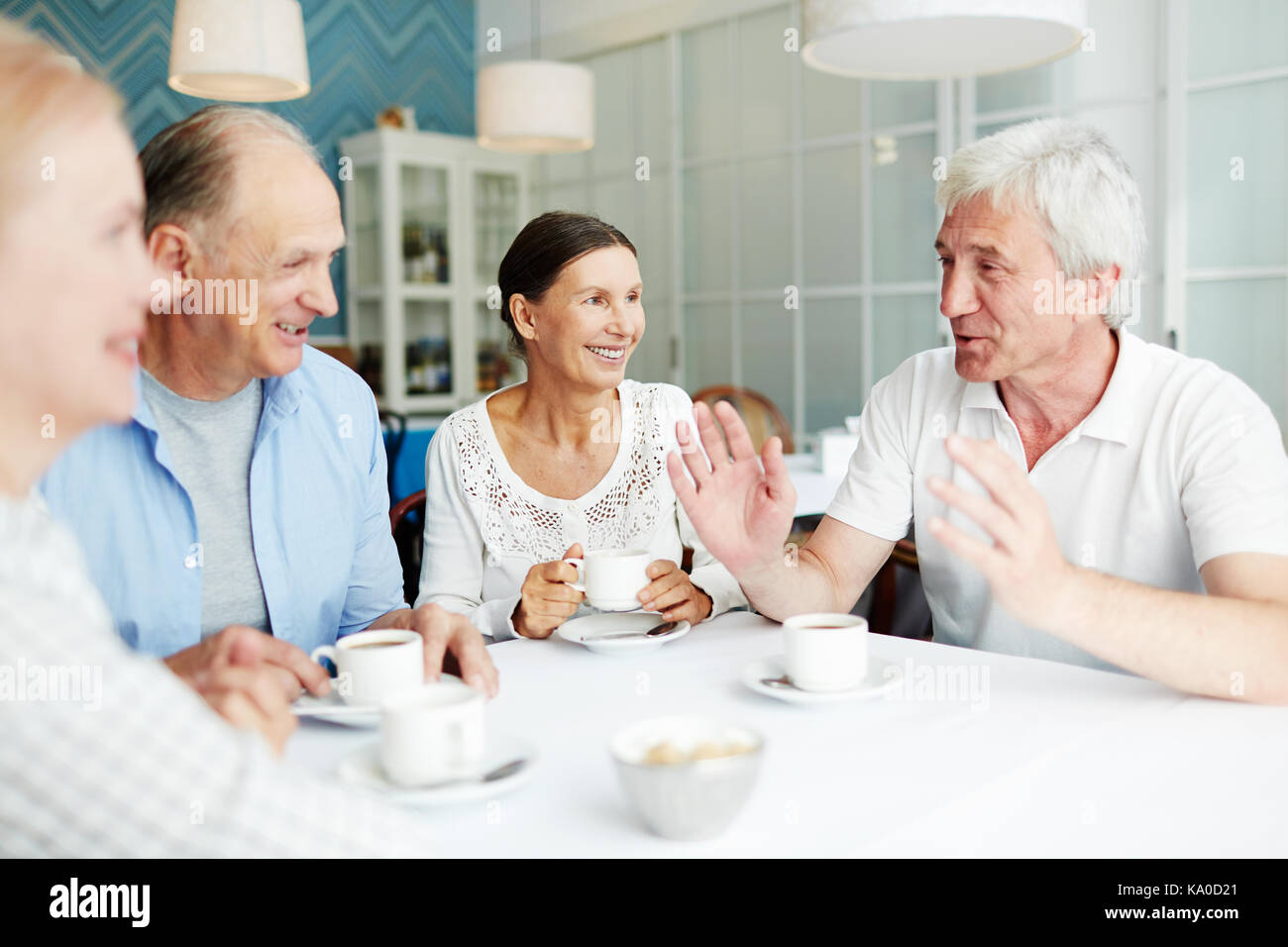 Friendly relaxed senior woman hi-res stock photography and images - Alamy