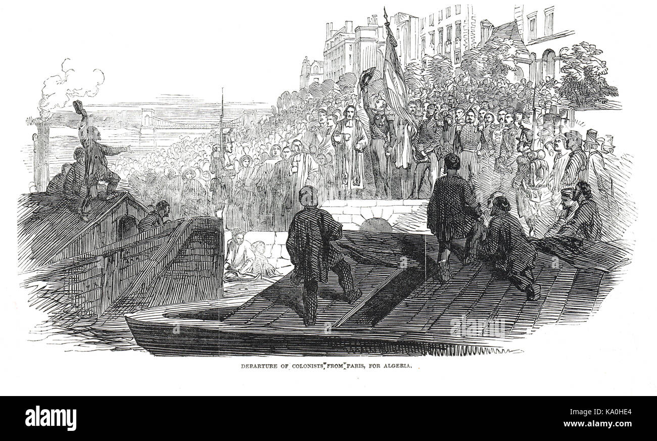 Departure of French Colonists from Paris for Algeria in 1848 Stock Photo Alamy Departure of French Colonists from Paris for Algeria in 1848 Stock Photo Alamy