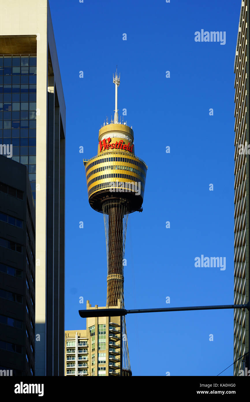 View of the landmark Sydney Tower (Sydney Tower Eye or Westfield ...