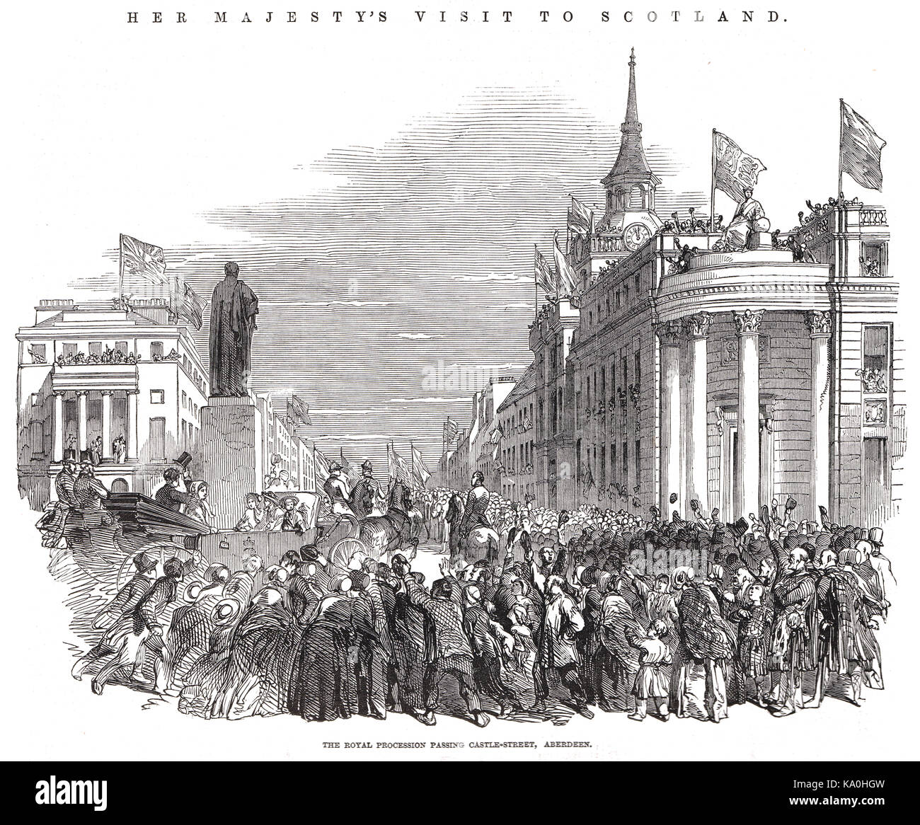 Queen Victoria's Visit to Aberdeen, 1848 Stock Photo