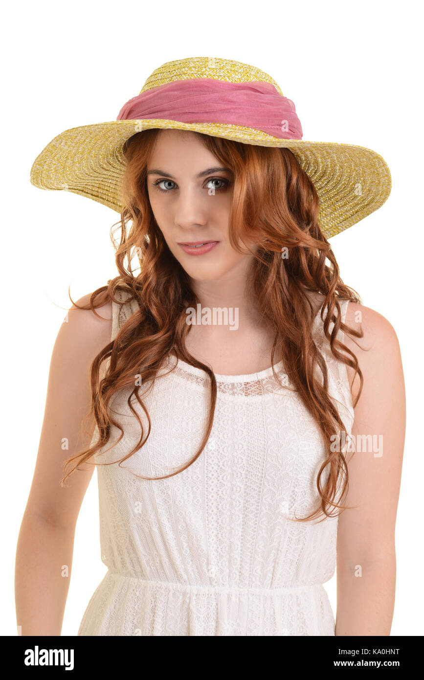 Vintage woman straw hat hi-res stock photography and images - Alamy