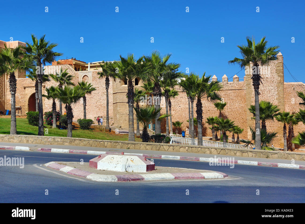 Outer walls of the Kasbah of the Udayas in  Rabat, Morocco Stock Photo
