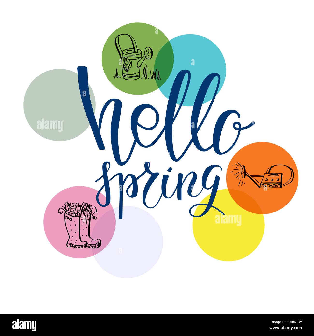 Hello spring lettering Stock Vector Image & Art Alamy