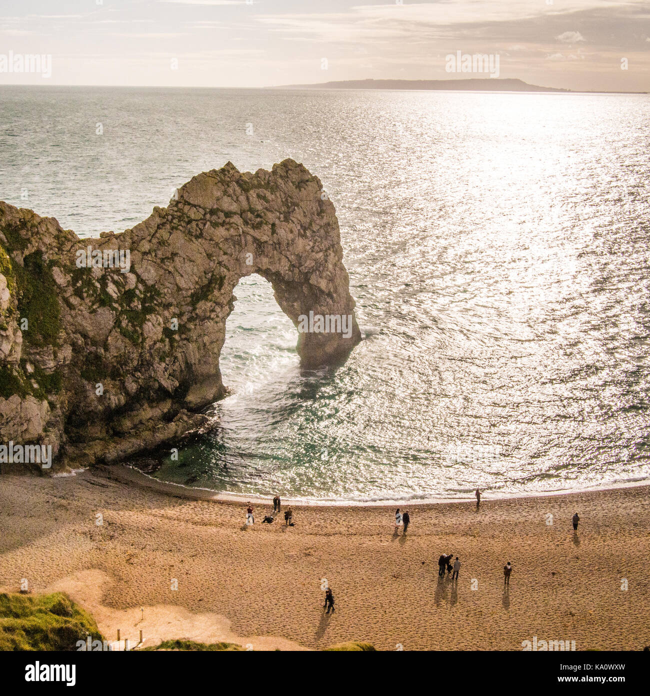 'Durdle Door' (a natural limestone arch) on the Jurassic Coast near Lulworth, Dorset, England Stock Photo