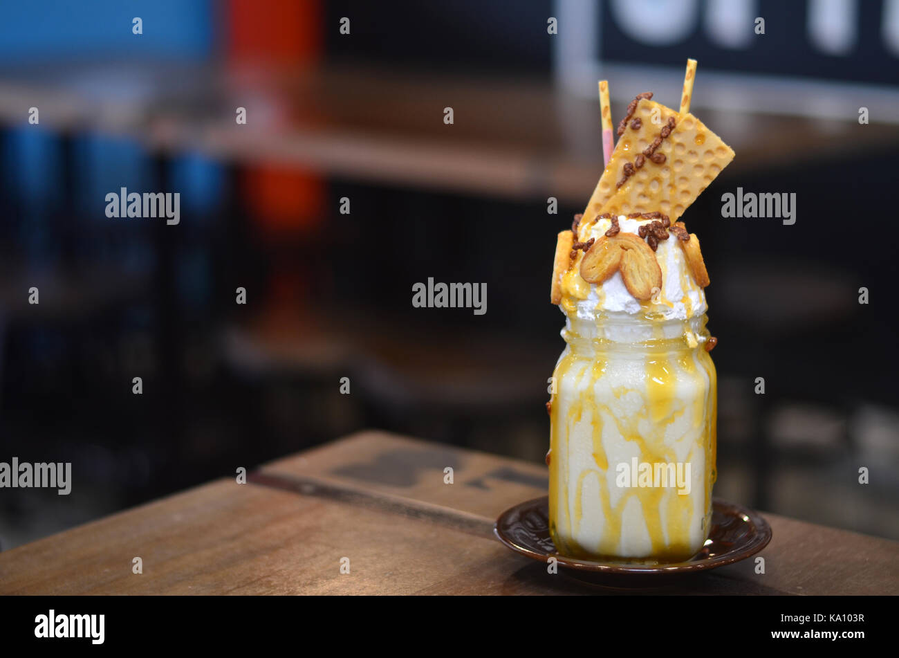 A milkshake is a sweet, cold beverage which is usually made from milk