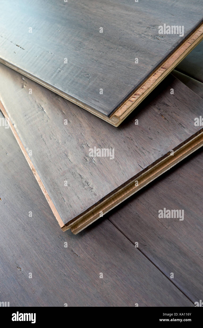 wide plank solid bamboo flooring pieces tongue and groove design Stock Photo Alamy