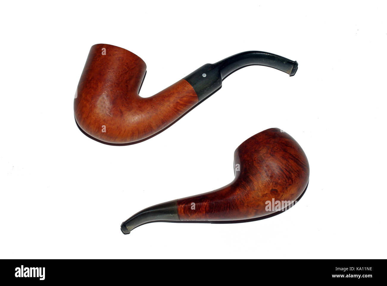Tobacco pipes closeup on white background Stock Photo Alamy