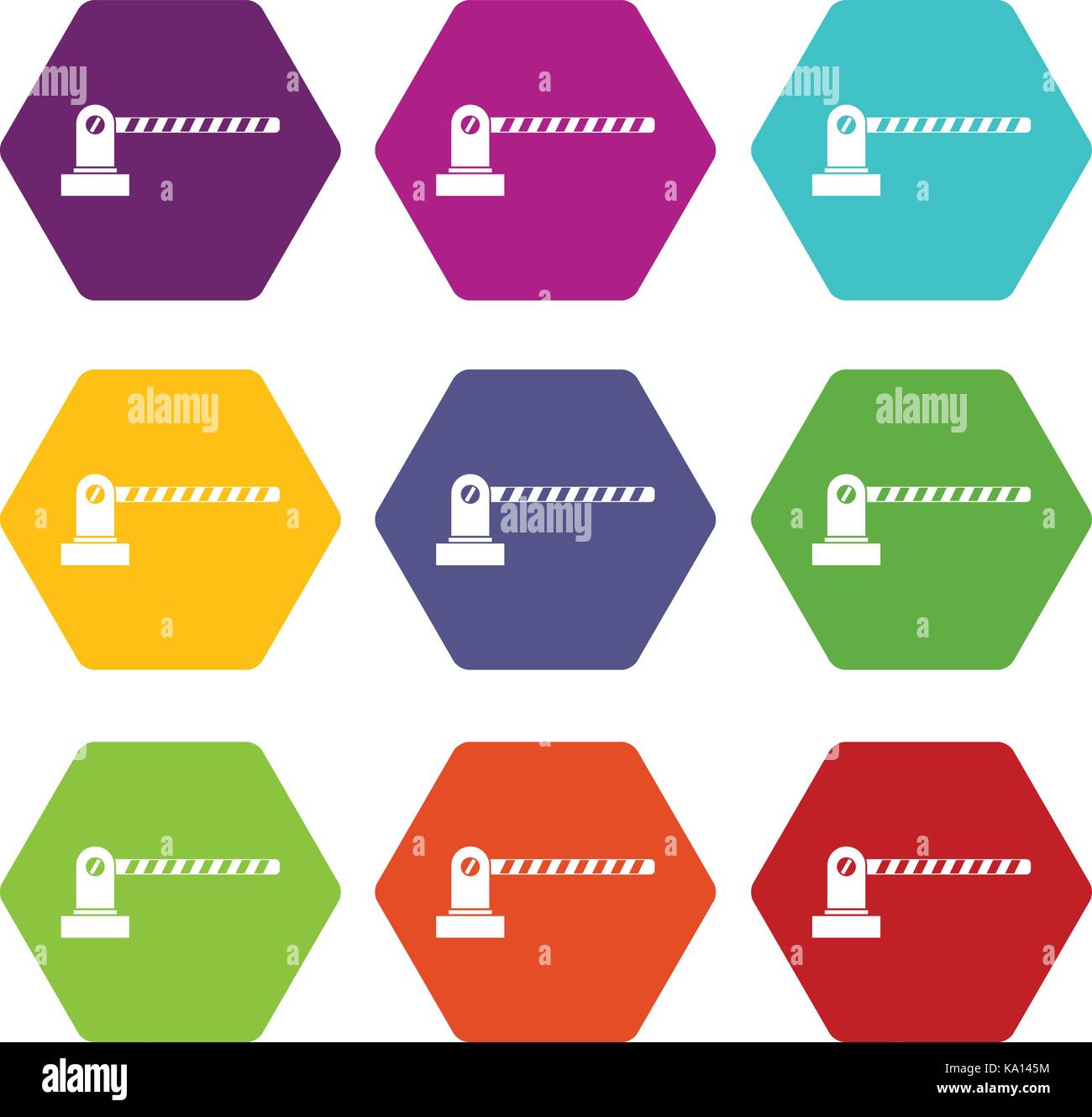 Parking barrier icon set color hexahedron Stock Vector Image & Art - Alamy
