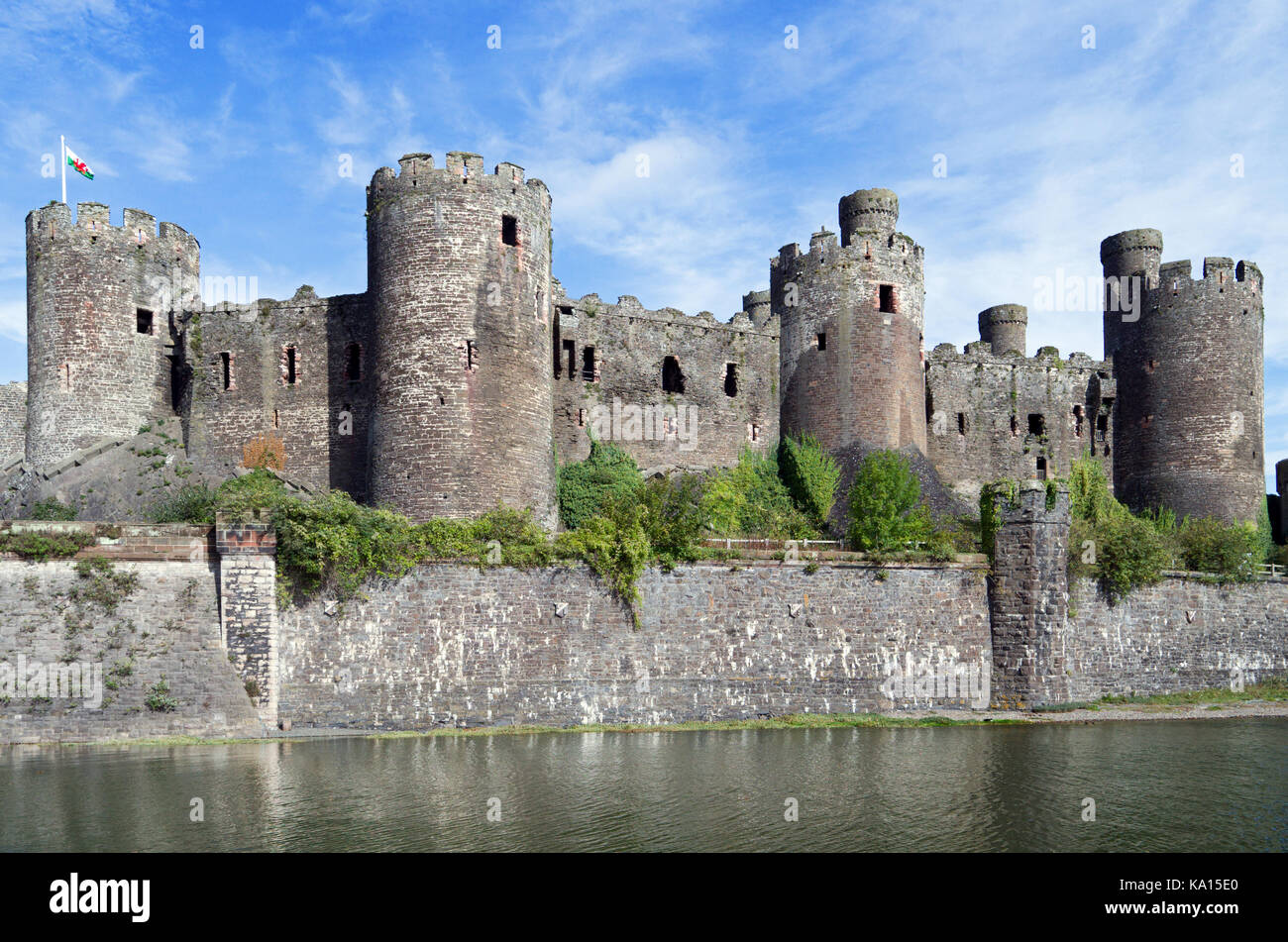 Conwy Castle, a medieval fortification in Conwy (North Wales), was ...