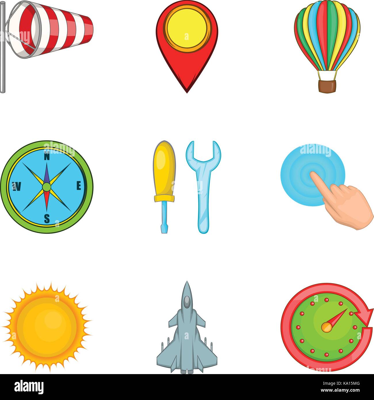 Non-flying weather icons set, cartoon style Stock Vector Image & Art ...