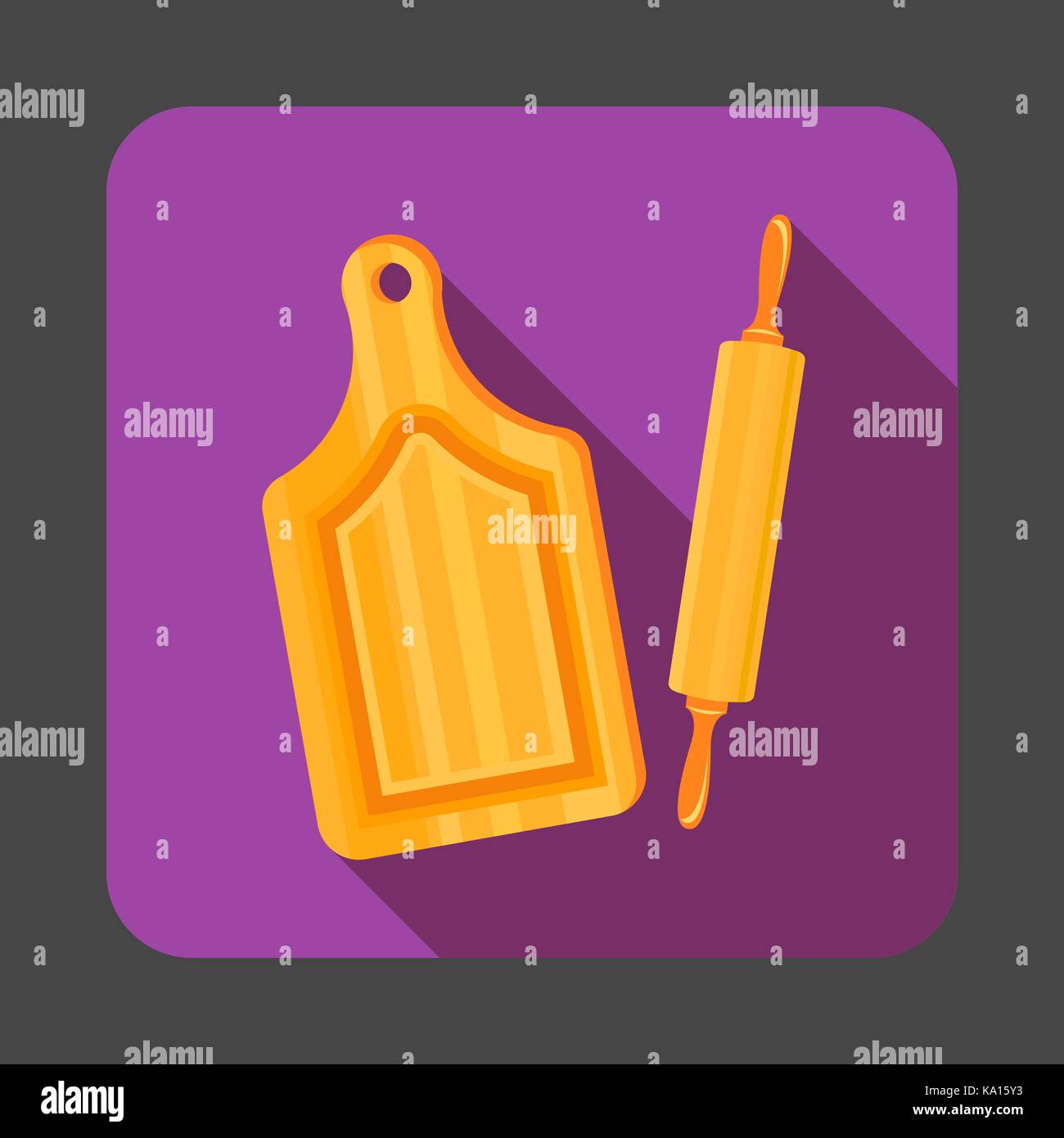 Rolling pin concept background, cartoon style Stock Vector Image & Art