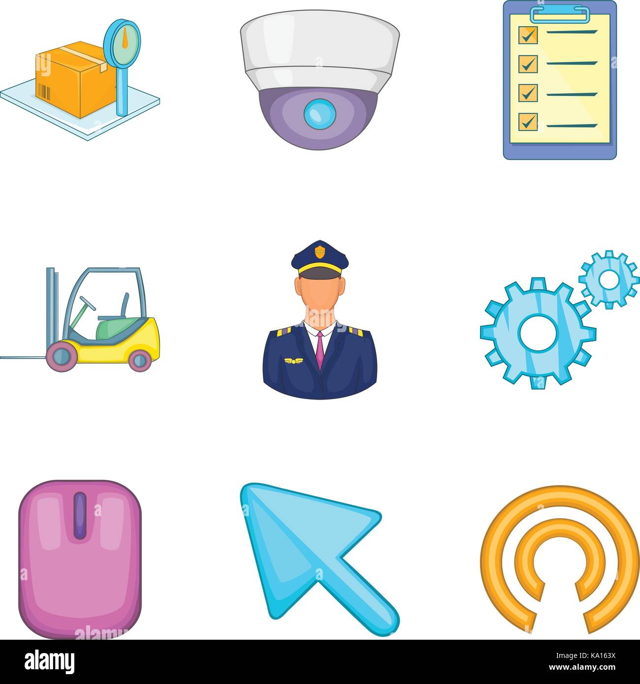 Winged machine icons set, cartoon style Stock Vector Image & Art - Alamy