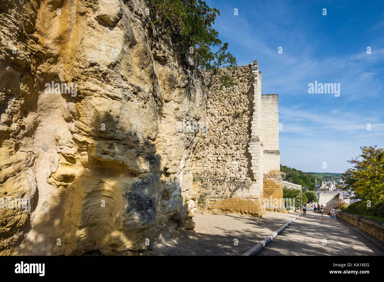 Details of rock face and chateau's stone walls - France. Stock Photo