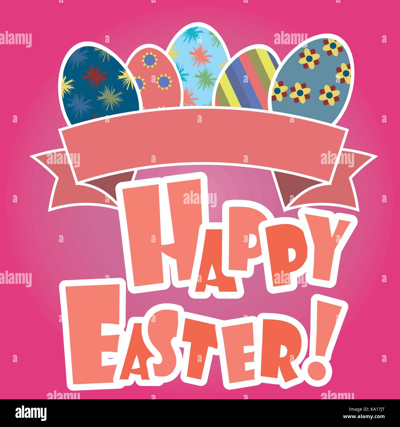 Easter Background with cute rabbit, colorful eggs , place for text ...