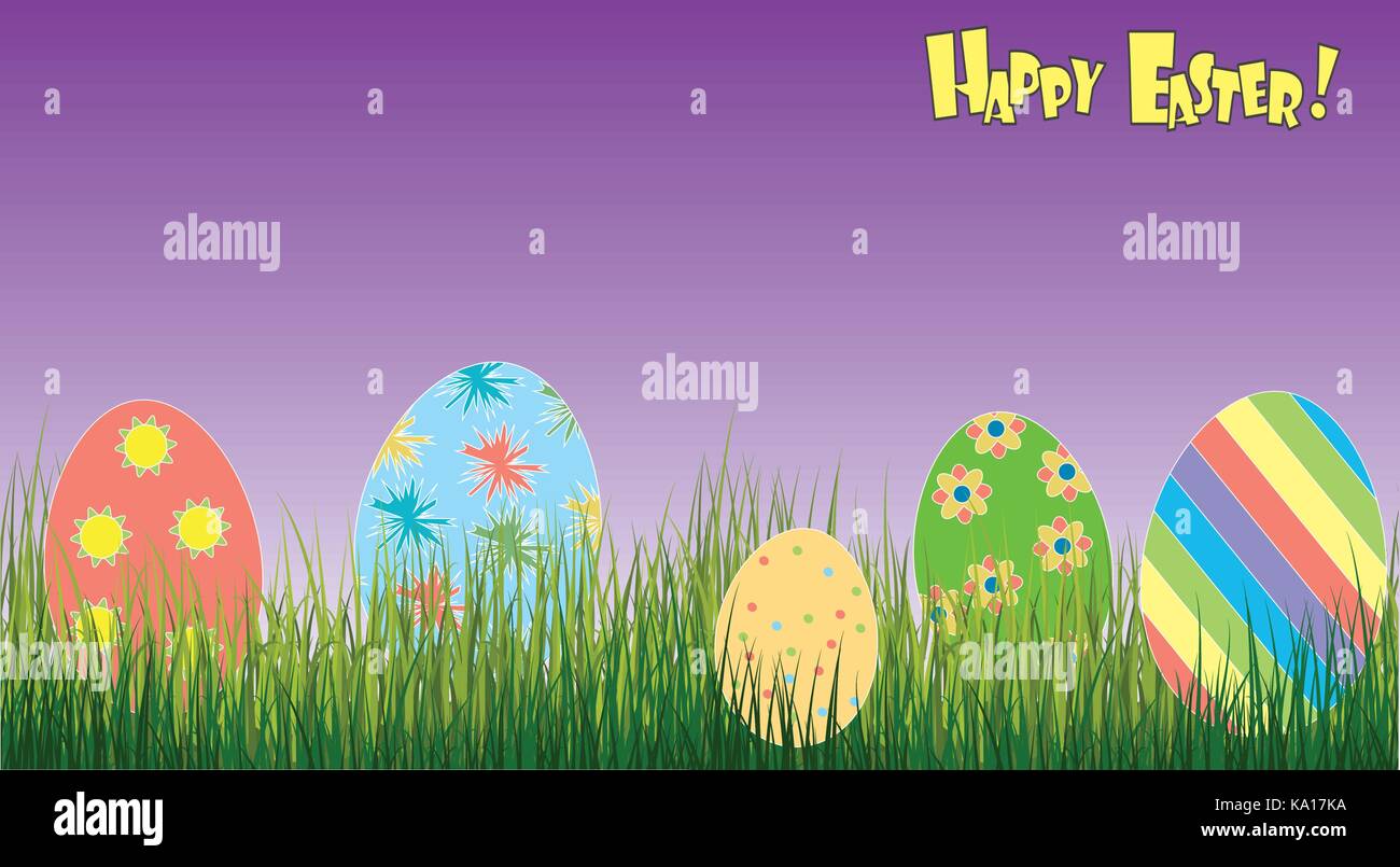 Easter Background colorful eggs , place for text, vector illustration ...