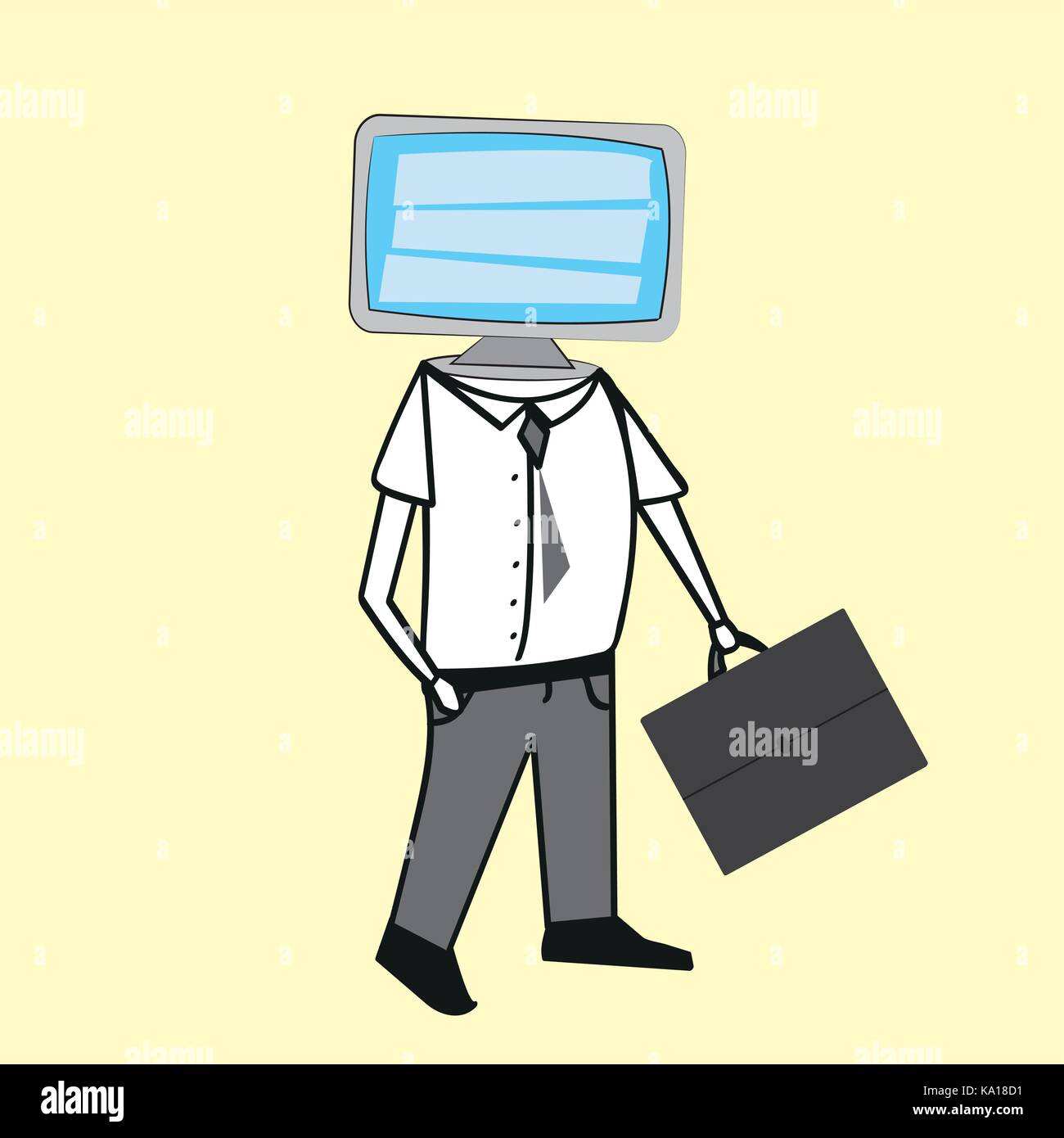 Vector of man with TV head ,concept Stock Vector