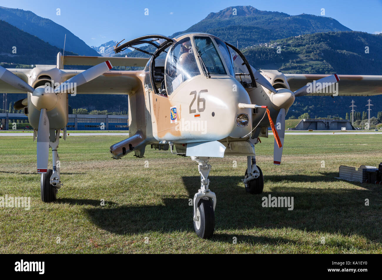 North American Rockwell OV-10 Bronco, US Marines, Sion Airshow, Sion, Valais, Switzerland Stock Photo
